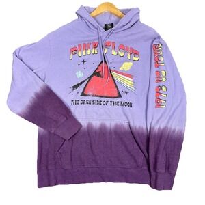 Vintage Style Pink Floyd Hoodie XL Dark Side of the Moon 1973 Tour Purple DipDye